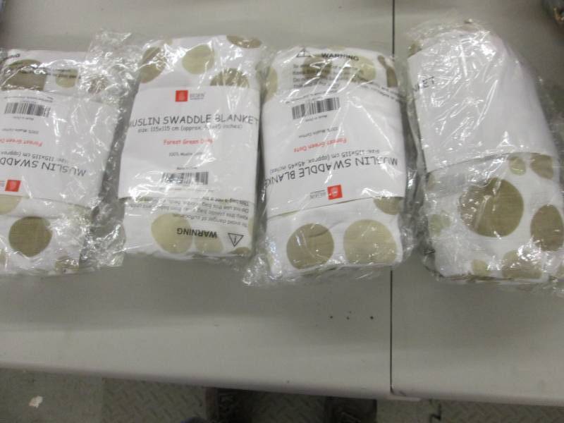lot 34 image: 4 Muslin Swaddle Blankets...