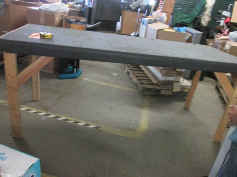 lot 109 image: Sturdy Work Table with Carpeted Top...