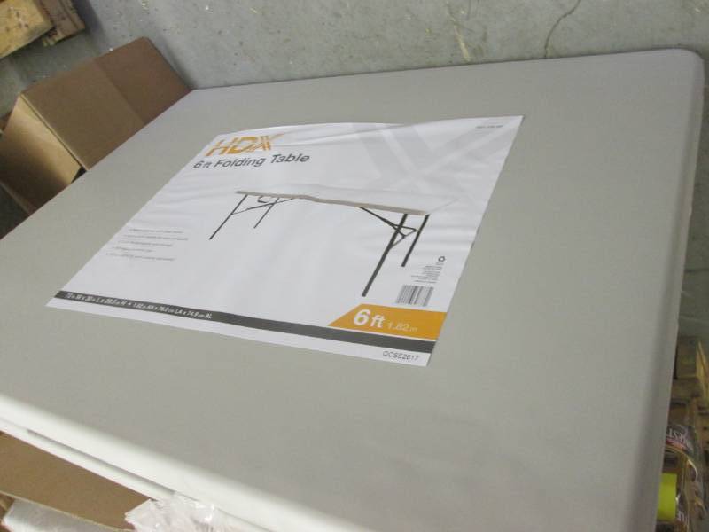 lot 153 image: HDX 6 ft. Earth Tan Folding Resin T...