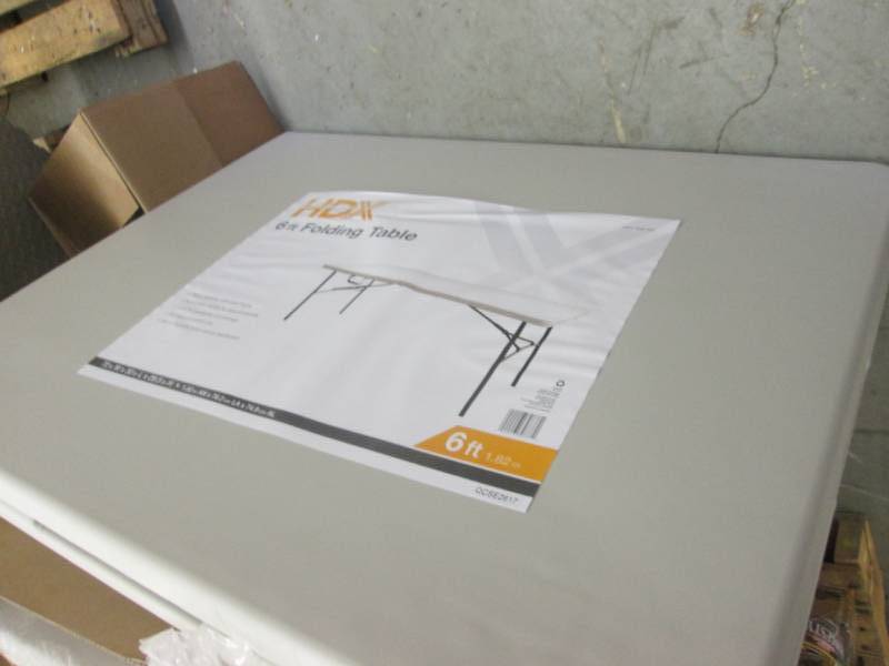 lot 154 image: HDX 6 ft. Earth Tan Folding Resin T...
