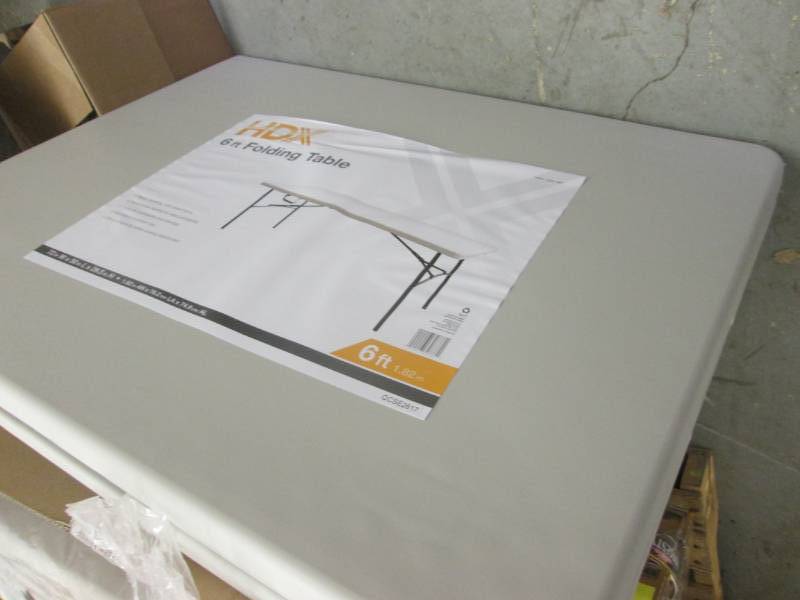 lot 155 image: HDX 6 ft. Earth Tan Folding Resin T...