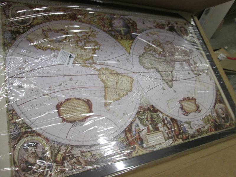 lot 161 image: Amanti Art 38 in. W x 26 in. H Map...