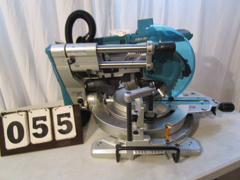 lot 55 image: Makita Cordless 10 Dual Bevel Sliding Compound Miter Saw