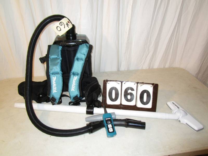 lot 60 image: Makita Cordless 12 Gallon Backpack Dry Dust ExtractorVacuum