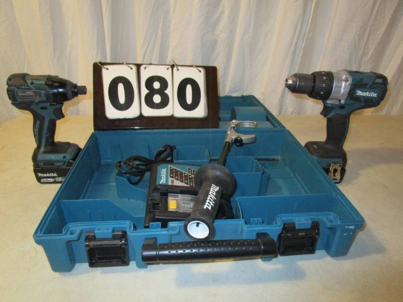 lot 80 image: Makita 2pc Combo DriverDrill Kit