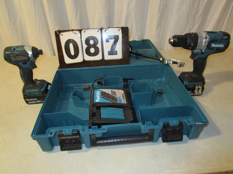 lot 87 image: Makita Cordless 2 pc Combo Kit