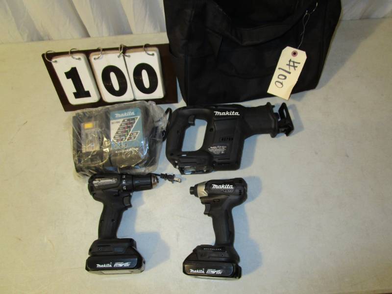 lot 100 image: Makita 3pc Cordless Sub Compact Combo Kit