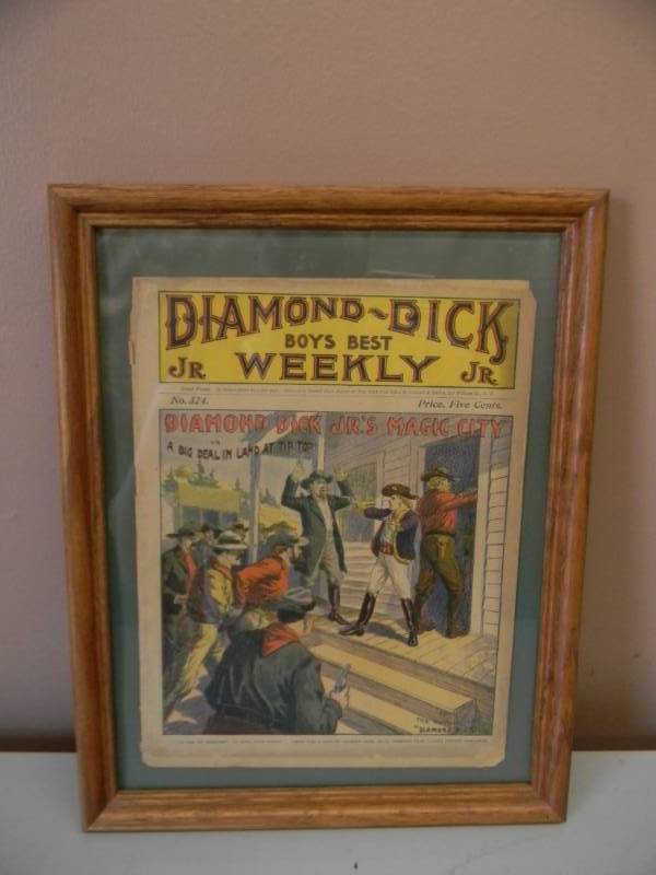 lot 31 image: VINTAGE DIAMOND-DICK JR. BOYS BEST WEEKLY MAGAZINE - NO.234 - IN FRAME - SEE PICTURES