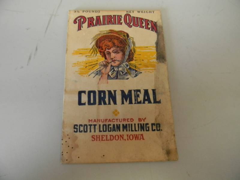 lot 34 image: VINTAGE PRAIRIE QUEEN CORN MEAL 3 12 POUND SACK - SHELDON, IOWA - SEE PICTURES
