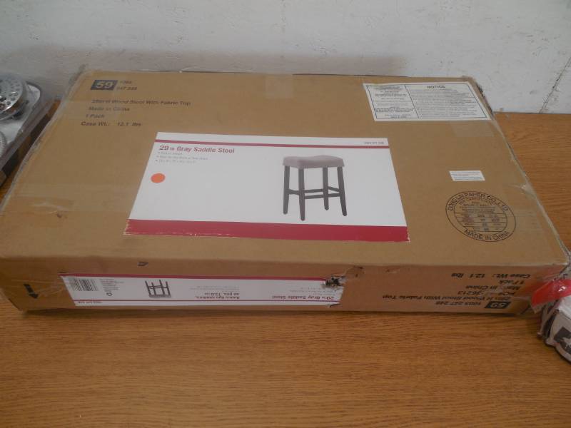 lot 77 image: Saddle 29 in. Gunmetal Gray Bar Stool