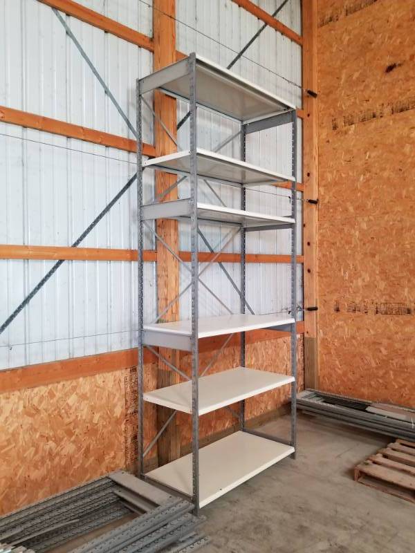 lot 75 image: Commercial Metal Shelving Pallet Racking - 11-Uprights, 42-Shelves