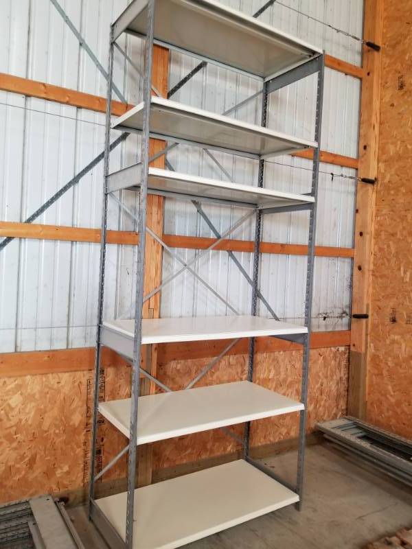 lot 76 image: Commercial Metal Shelving Pallet Racking - 10-Uprights, 60-Shelves