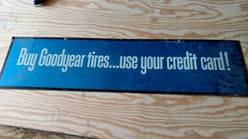lot 10 image: Goodyear 2 sided metal sign