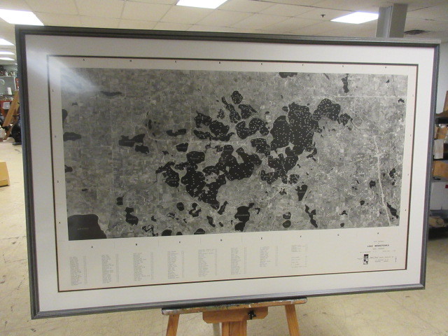 lot 318 image: VERY LARGE 1963 LAKE MINNETONKA AERIAL MAP