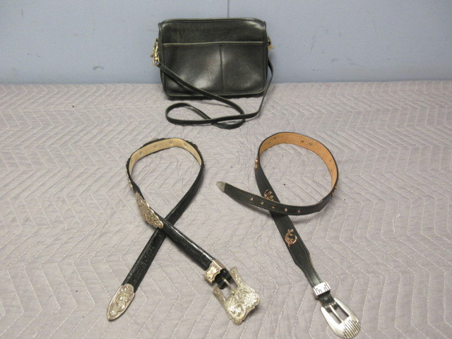 lot 345 image: COACH HANDBAG AND LEATHER BELTS