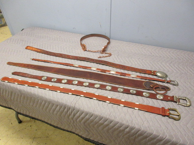 lot 351 image: VINTAGE RENOIR COPPER BELT AND LEATHER BELTS