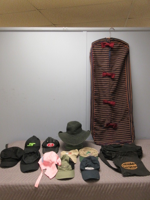lot 353 image: BOW TIE GARMENT BAG AND HAT COLLECTION