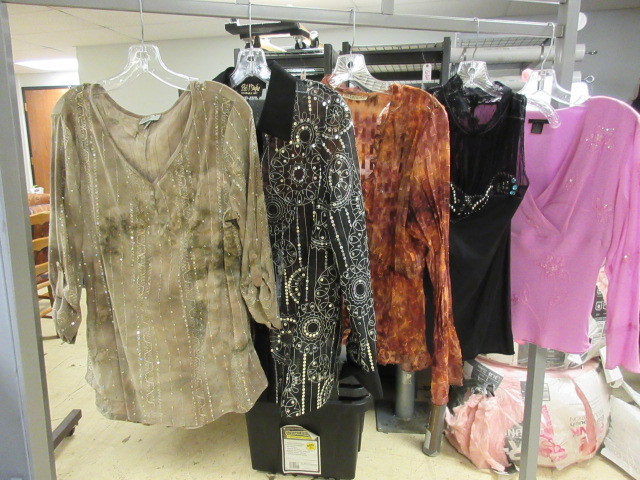 lot 359 image: BOB MACKIE, DRESSY SILK AND OTHER EMBELLISHED TOPS