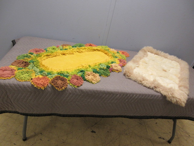lot 362 image: COTTON AND FUR RUGS