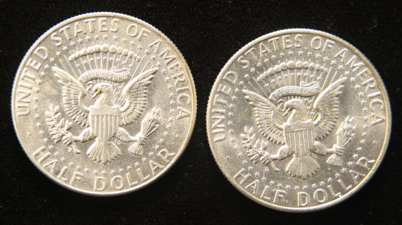 2 KENNEDY SILVER HALF DOLLARS 1964