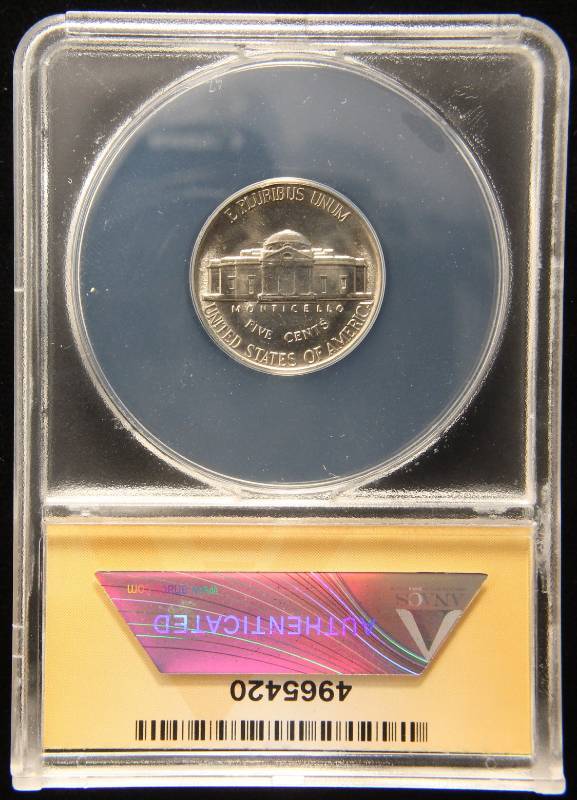 1956 JEFFERSON NICKEL MS65 ANACS