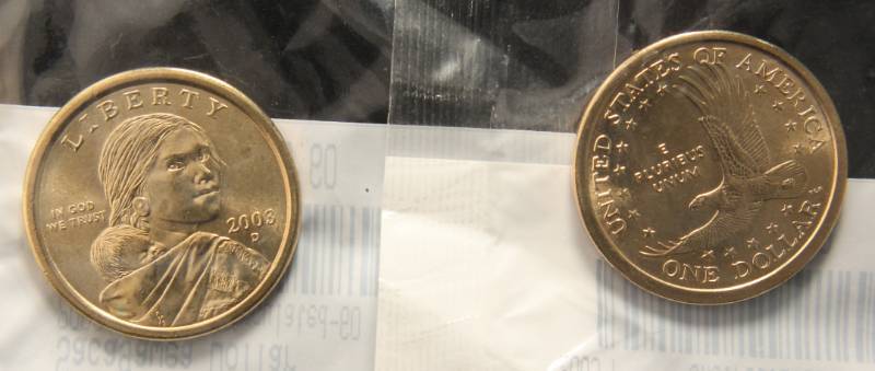 2 UNCIRCULATED SACAGAWEA DOLLARS 2003 2003-D