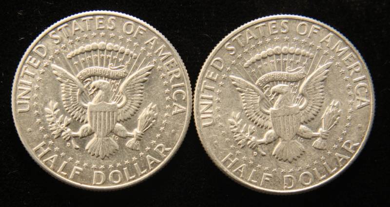 2 KENNEDY SILVER HALF DOLLARS 1964