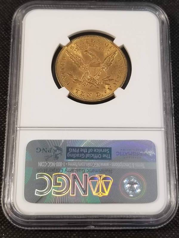 1907 US $10 LIBERTY GOLD EAGLE MS62 NGC