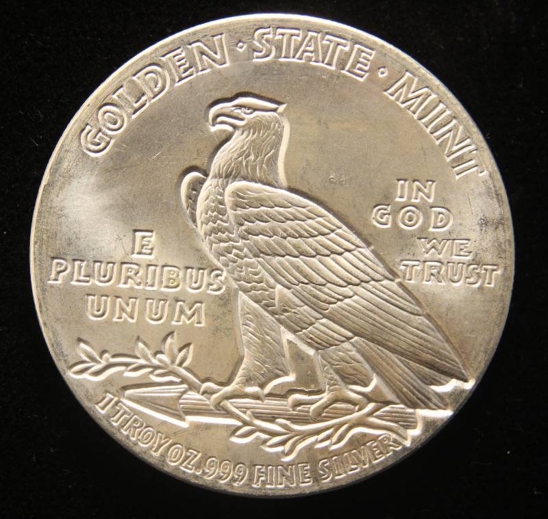 1 TROY OZ. .999 FINE SILVER INCUSE INDIAN DESIGN