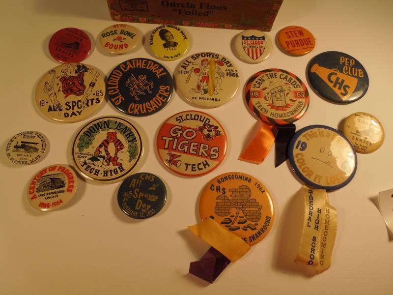 lot 14 image: 1950s-1960s Pin back Buttons - St Cloud