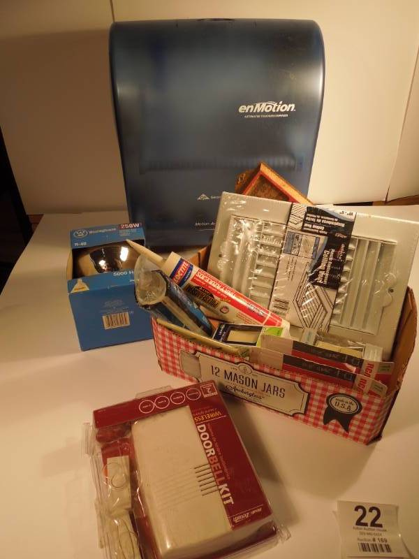lot 22 image: Maintenance Lot with towel dispenser and doorbell kit