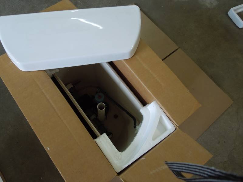 lot 34 image: Kohler Low Profile White Toilet Tank - New in Box