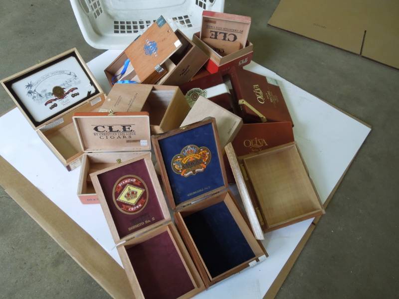 lot 37 image: Wood Cigar Boxes - Many