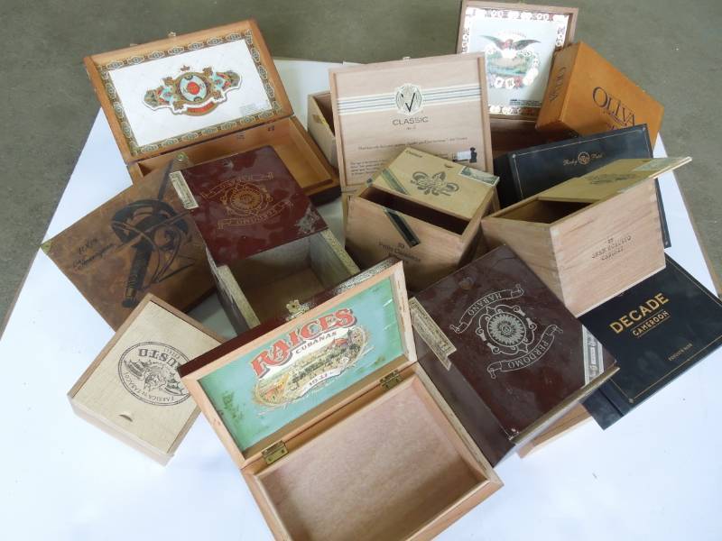 lot 38 image: Wood Cigar Boxes - Many