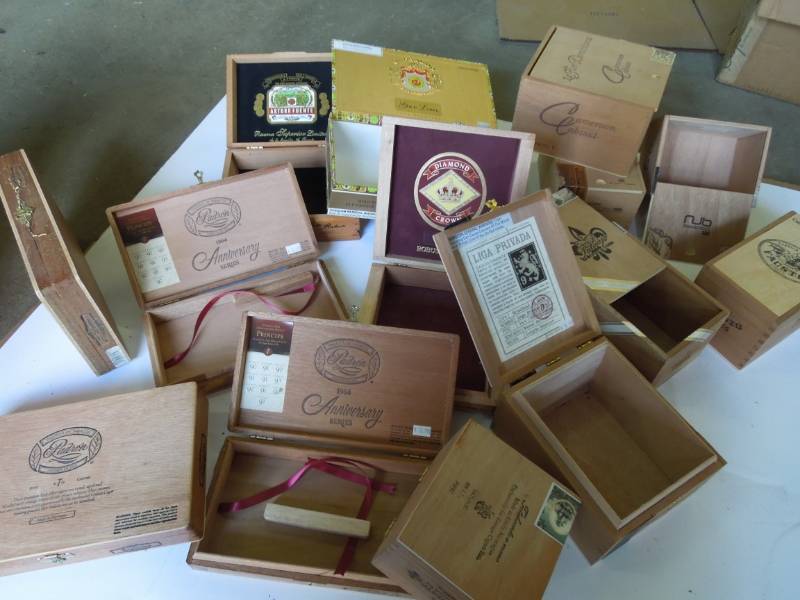 lot 39 image: Wood Cigar Boxes - Many
