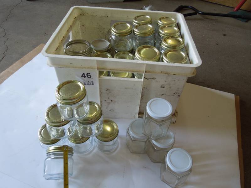 lot 46 image: Crate  of Canning Jars - CandleJam