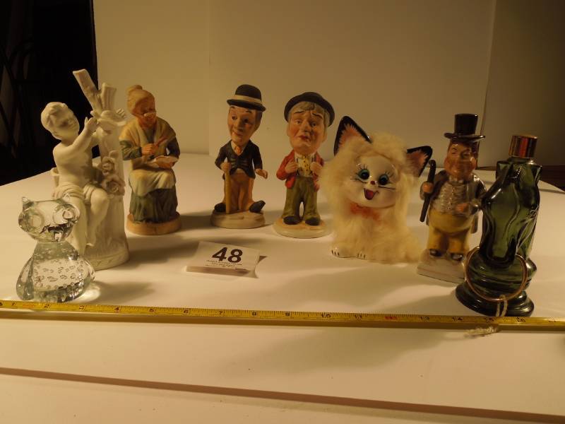 lot 48 image: Cute Figurines, Owl Paperweight,etc.