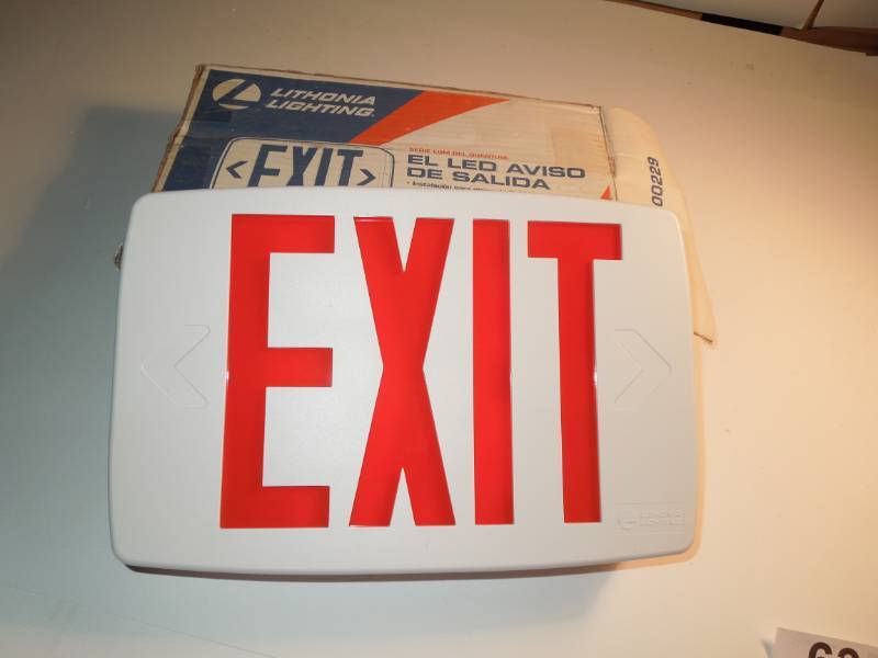 lot 63 image: EXIT Sign - Lights Up - New in Box