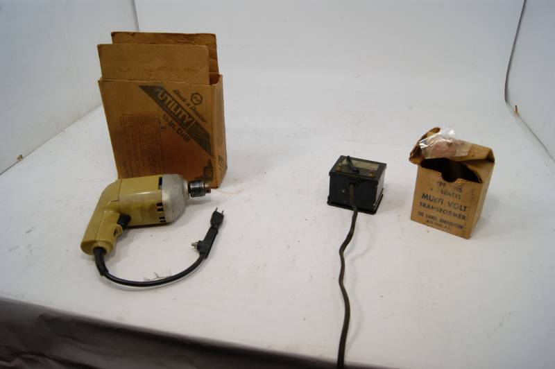lot 27 image: Drill and Lionel 35 Watt Transformer