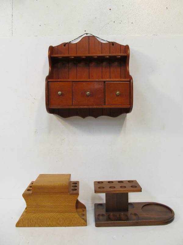 Vintage Tobacco Pipe Racks Cabinet Little Canada Estate