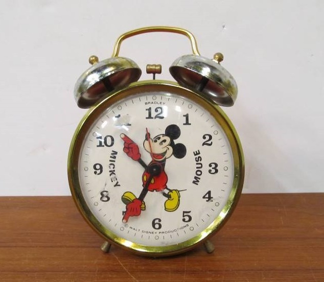 lot 33 image: Vintage Bradley Disney MICKEY MOUSE Alarm Clock