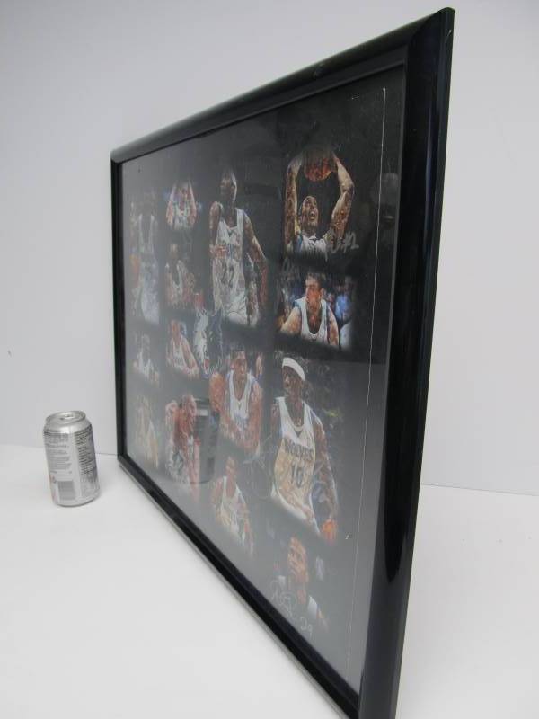 lot 44 image: Large Framed MN TIMBERWOLVES Autographed Numbered Photo Display