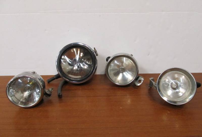 lot 92 image: Group of 4 Vintage Bicycle Headlights