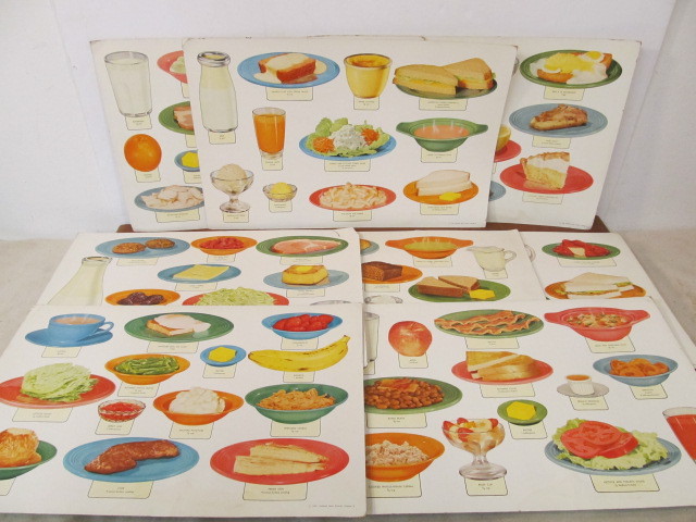 lot 148 image: Lot of Large Vintage 1948 National Dairy Council Food Serving Display Posters Featuring Fiestaware 