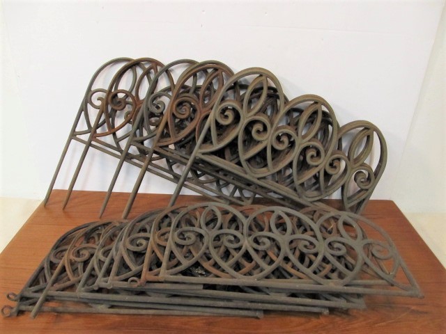 lot 159 image: Lot of Approx 16 Vintage Iron Garden Fence Sections