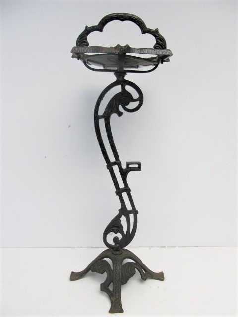 lot 119 image: Antique Signed Cast Iron Smoking Stand By The W.H.H. Company
