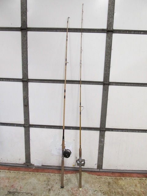 lot 182 image: 2 Vintage Deep Sea Fishing Rods w Penn Saltwater Reels
