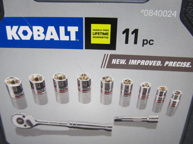 lot 218 image: Brand New KOBALT 11-Piece Socket Set wToolbox
