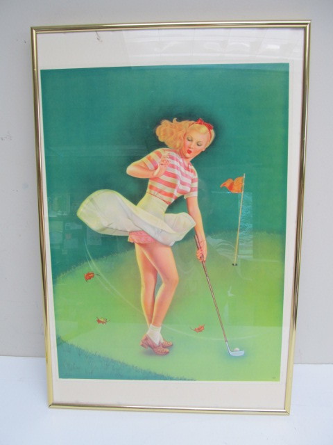 lot 226 image: Original 1940s Golf Pinup Print