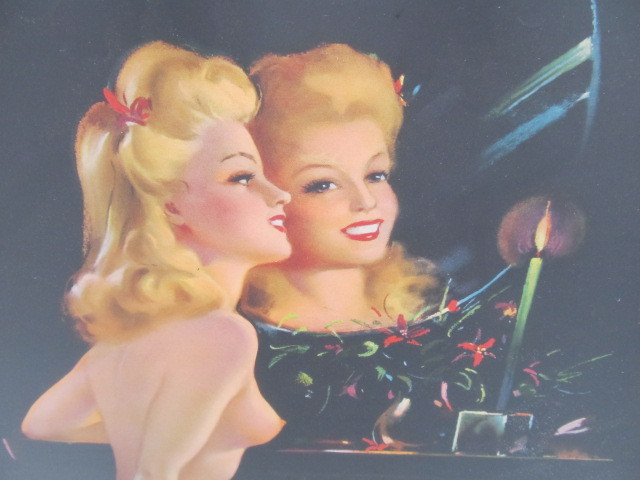 lot 227 image: Large Original 1940s Pinup Print - Reflections